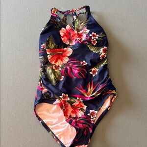 Kona Sol Tropical Floral One Piece Swimsuit